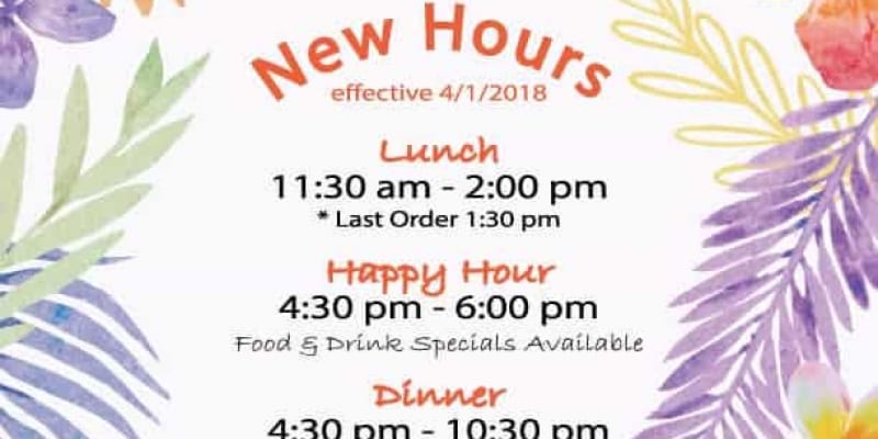 KAIWA starts Dinner & Happy Hour from 4:30 !!