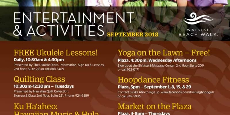 Events for September at Waikiki Beach Walk